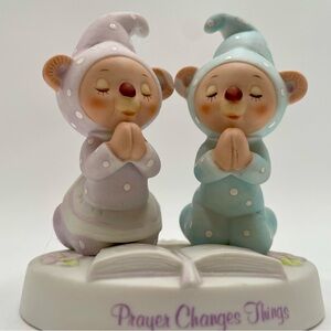 Sleepytime Bears Figureine Babies Bedtime Prayer Changes Things 1983 No Box